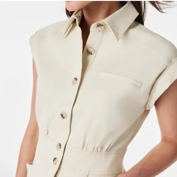 SPANX Stretch Twill Utility Eggshell Dress Size 1X New With Tags - Picture 3 of 14